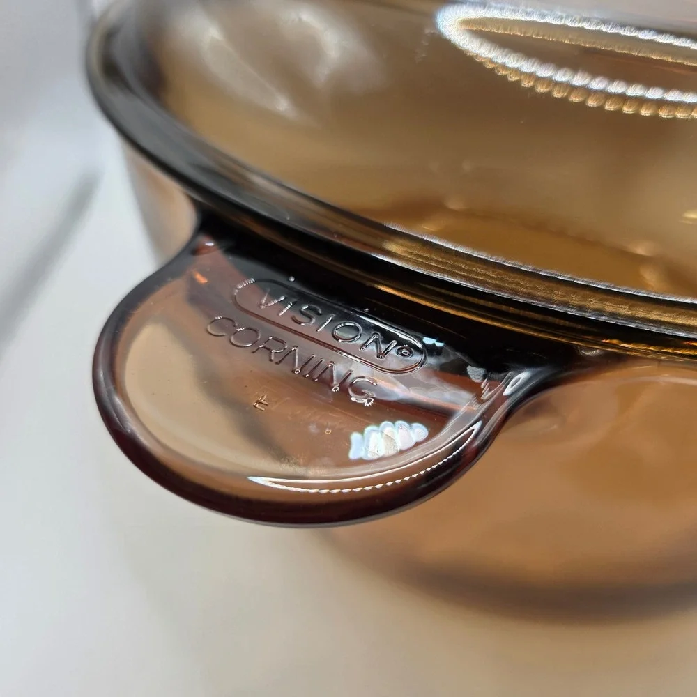Vision Corning Amber Glass 4.5L Dutch Oven Casserole Dish with Lid USA Made